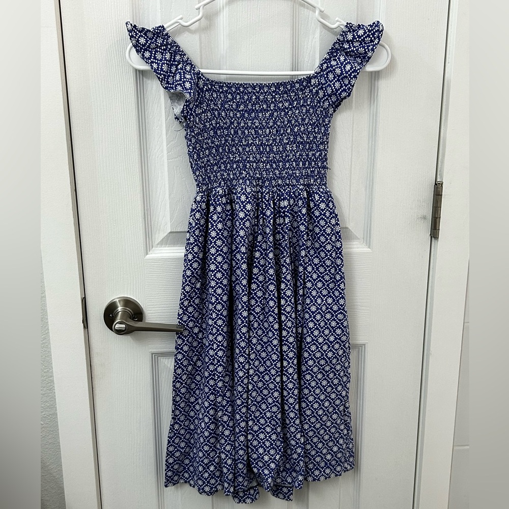 Mini Boden Girls Blue Patterned Kids Dress